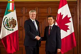 Prime Minister Stephen Harper and President Enrique Peña Nieto in Mexico City, March 2014.