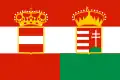 Civil ensign 1869–1918, erroneously seen as the "national flag" of Austria-Hungary in popular culture.[better source needed]