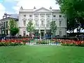 Replica of gardens in a traditional English town