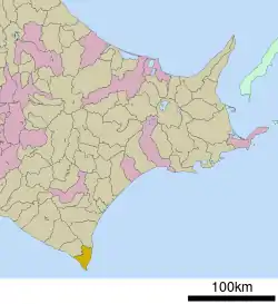 Location of Erimo in Hokkaido (Hidaka Subprefecture)