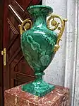 Vase in malachite in the Hermitage Museum, St Petersburg