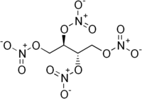 Skeletal formula of erythritol tetranitrate