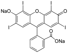 Erythrosine, a common food dye.