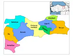 Districts of Erzincan