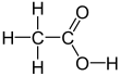 Skeletal formula of acetic acid with all explicit hydrogens added