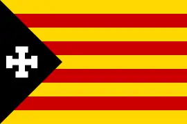 Estelada used by the Catalan Patriotic Movement (1994-2000s).