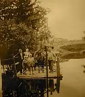 People on the raft in Estonia, 1944