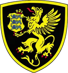 Yellow griffin pictured in the logo of the Estonian Internal Security Service.