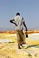 Guide walking on Dallol