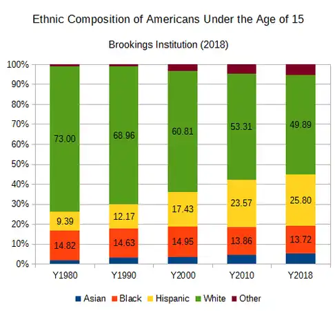 Ethnic minorities under the age of 15 have seen significant growth since the 2000s.