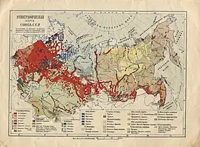 Ethnographic map of the USSR, 1930