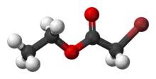 Ball-and-stick model of ethyl bromoacetate