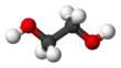 Ball and stick model of ethylene glycol