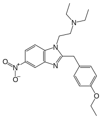 Chemical structure of etonitazene.