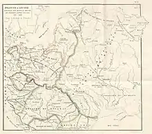 Map of 1139 by Joachim Lelewel; northeast is identified as "trans-forest colonies" (Zalesie)