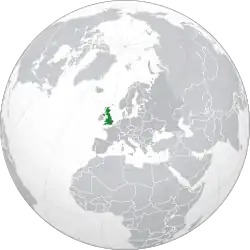 Location of United Kingdom