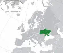 Map showing Ukraine in Europe