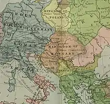 Kingdom of Hungary, King Béla III of Hungary, 1190, Europe, map