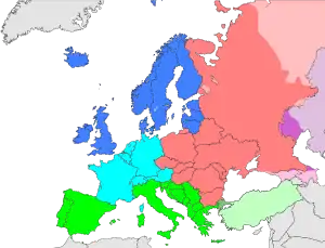 UN geoscheme for Europe   Eastern Europe   Northern Europe   Southern Europe   Western Europe