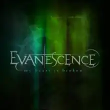 A cover that fades from teal to a vibrant green from left to right, with the band's logo and the song's title being displayed.