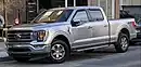  A silver F-150 Double Cab Truck is parked along the street