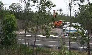 Core sampling near M1 prior to construction