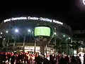 One of the screens set up at Darling Harbour during the Germany V Australia game, located in front of the Sydney Convention and Exhibition Centre, 2010.