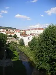 A view of the river (Langouyrou) flowing through Langogne