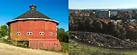 The historic Fountaingrove Round Barn before and after the fire on November 17, 2017