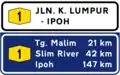 Federal Road distance sign with road name