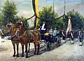 Emperor Franz Joseph I in Merano (black-yellow flag), 1900