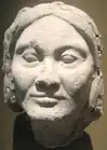 Plaster face of an older Amarna-era woman, from late in Akhenaten's reign, years 14–17, from the workshop of the sculptor Thutmose, on display at the Ägyptisches Museum