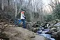 A creek running across the trail