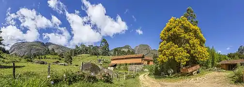 A farm scene in the countryside of the state