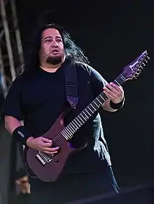 Cazares performing in 2018