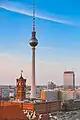 Fernsehturm in the background of the old Berlin city hall