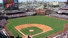 A photograph of a baseball diamond