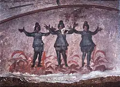 The Three Youths in the Fiery Furnace, catacomb of Priscilla