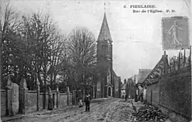 The church of Fieulaine in the early 20th century