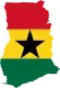 Flag Map of Ghana