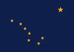 The flag of Alaska, showing the Big Dipper and polaris.