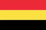 Horizontal tricolor (red, yellow, black)