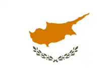 Flag of Cyprus with the map of the country as a silhouette