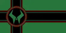 Flag of Latveria, a fictional nation within the Marvel Comics universe