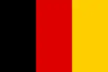 Vertical tricolour (L to R: black, red, yellow)