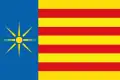 Proposed flag of Salento with a Vergina Sun on a blue strip. (Italy)