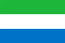 The flag of Sierra Leone, a simple horizontal triband.