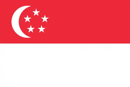 Flag of Singapore (1965): crescent and five stars