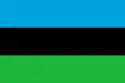 The flag of SR Zanzibar, a simple horizontal triband.