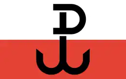 Polish flag with Kotwica